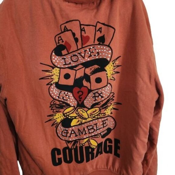 Circle Of Life Love Is A Gamble Unique Front Back Graphic Full Zip Hoodie Size L - Picture 3 of 7